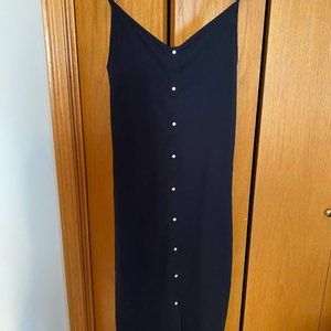 Aerie Ribbed Black Button Dress